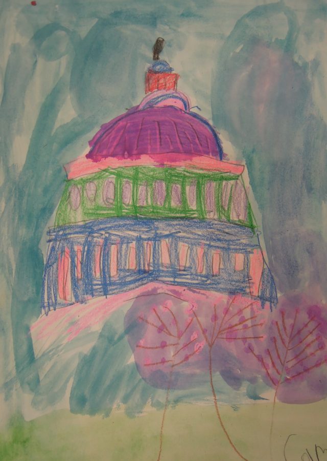 Oil pastel of capitol building