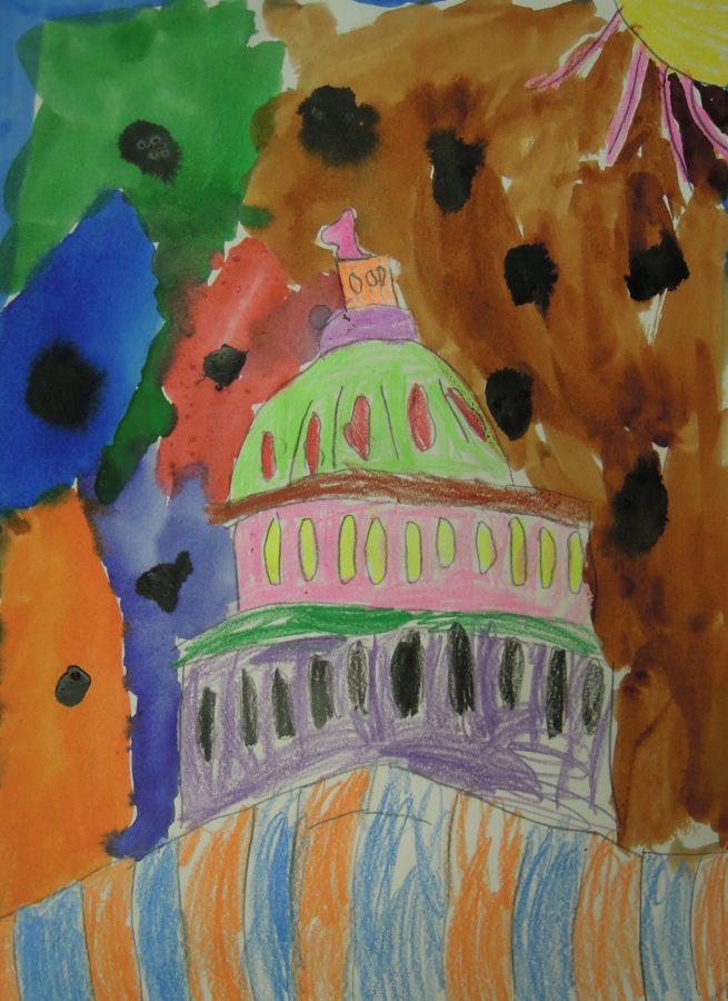 Oil pastel of capitol building