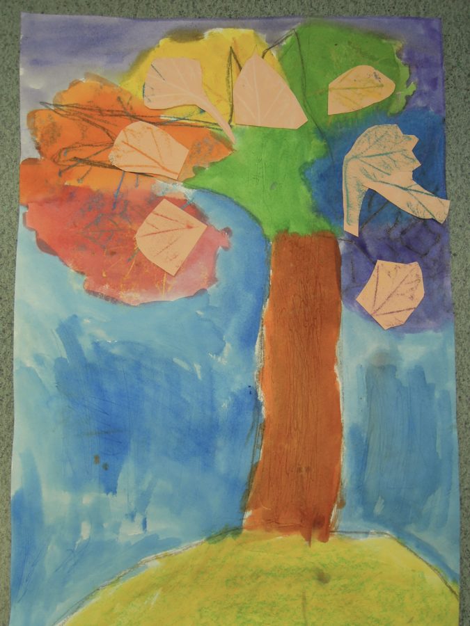 Student artwork of trees
