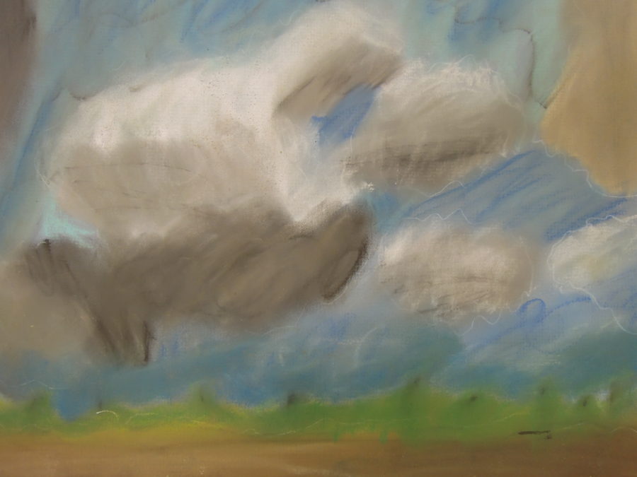 Oil pastel of clouds