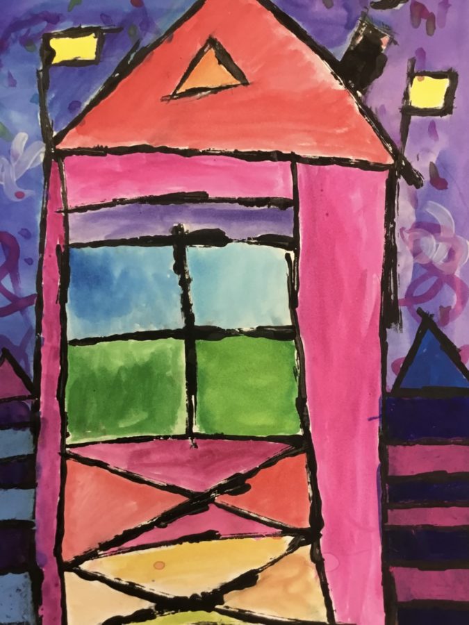 Oil pastel of a house