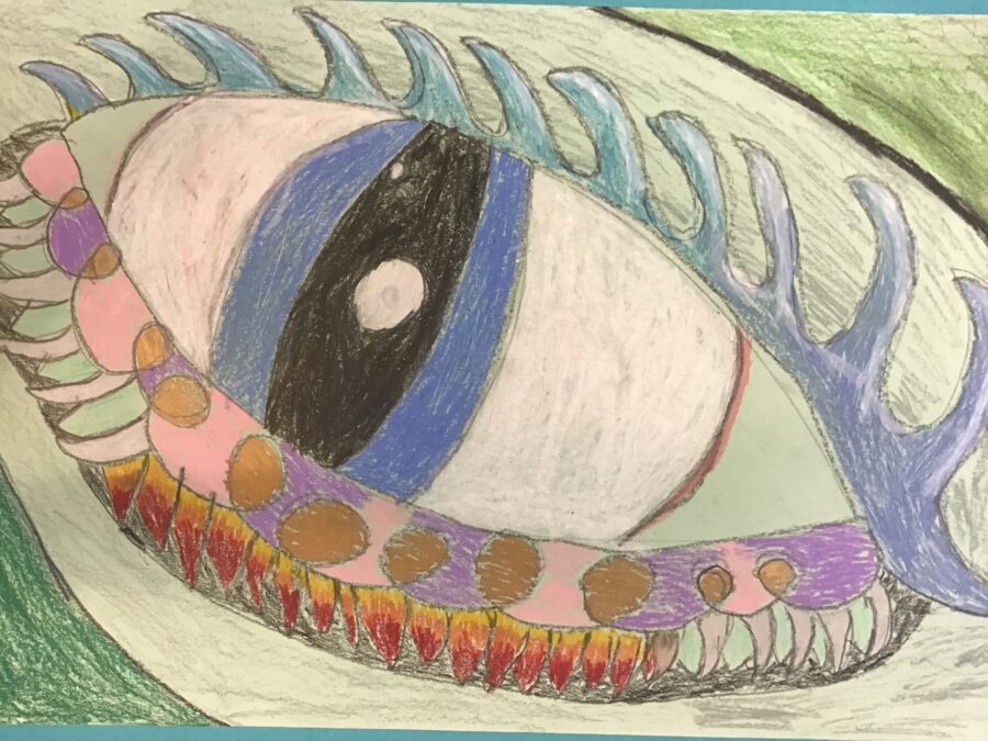 Oil pastel of dragon eye