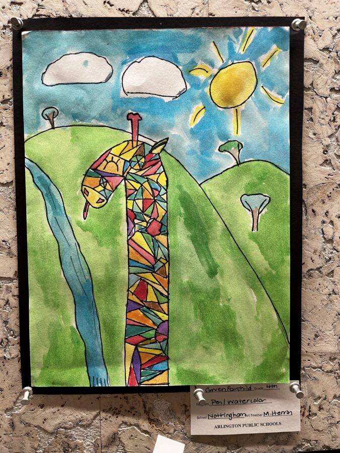 Student artwork of a giraffe