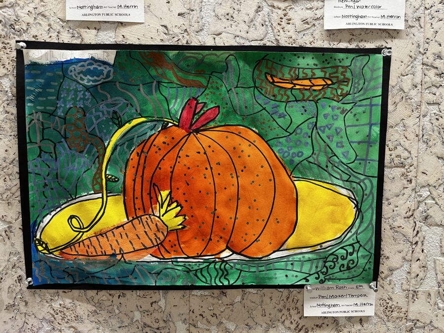 Student artwork of a pumpkin