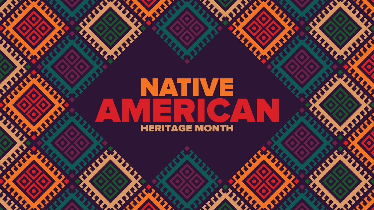 Graphic with the text "Native American Heritage Month"