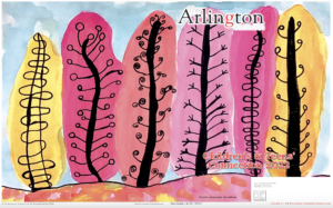 Arlington Connection Newspaper Cover Nottingham Student Eve K. and her Fall trees artwork